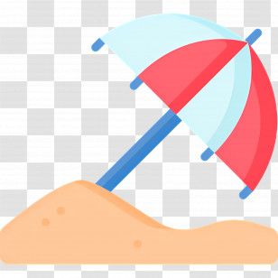 Beach Umbrella - Beach Umbrella On Sandy Shore Transparent PNG