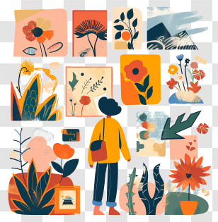 Watching Exhibition - Person Viewing Art In Gallery Transparent PNG