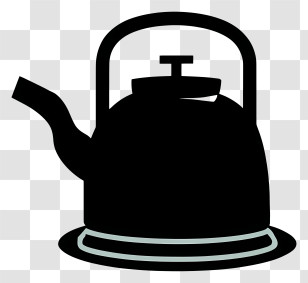 Black Kettle - Black Silhouette Of A Tea Kettle Transparent PNG