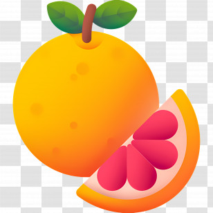 Grapefruit - Juicy Orange With Slice Transparent PNG
