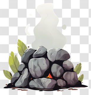 Pile Of Stones - Campfire With Rocks And Smoke Transparent PNG