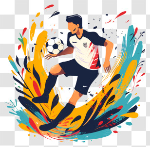 Football - Dynamic Soccer Player Illustration Transparent PNG