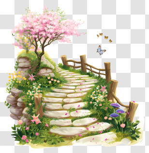 Spring Garden Path - Beautiful Garden Pathway Transparent PNG