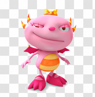 Henry Hugglemonster - Pink Cartoon Character With Horns Transparent PNG