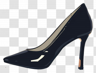 Black Heeled Shoe - Elegant Black High Heel Shoe Transparent PNG