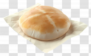 Pita Bread - Freshly Baked Round Bread Roll On Paper Transparent PNG