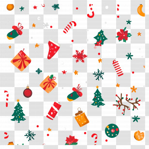 Christmas Background - Christmas Decorations Pattern Design Transparent PNG
