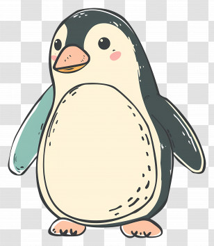 Penguin - Cute Cartoon Penguin Illustration Transparent PNG