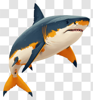 Shark - Colorful Shark In Action Illustration Transparent PNG
