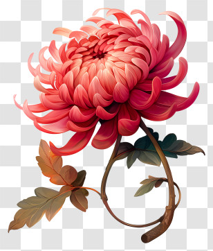 Chrysanthemum Art - Beautiful Pink Chrysanthemum Flower Transparent PNG