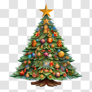 Christmas Tree - Beautiful Decorated Christmas Tree Transparent PNG