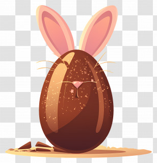 Chocolate Egg - Chocolate Bunny Easter Treat Transparent PNG