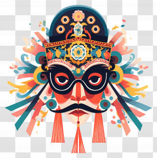 Mask Icon - Artistic Colorful Mask Transparent PNG