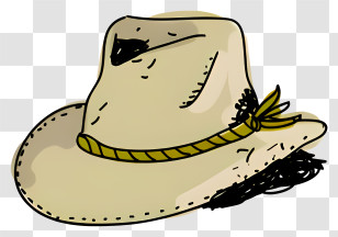 Cowboy Hat - Cowboy Hat With Rope Band Transparent PNG