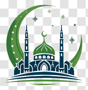 Happy Eid E Milad - Islamic Mosque With Crescent And Stars Transparent PNG