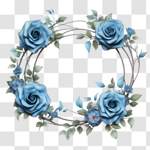 Rose Wreath - Blue Rose Floral Wreath Transparent PNG