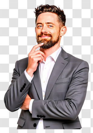 Businessman Looking Up - Confident Businessman In Suit Portrait Transparent PNG