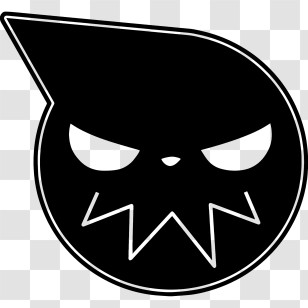 Soul Eater Logo - Black Angry Face Logo Transparent PNG