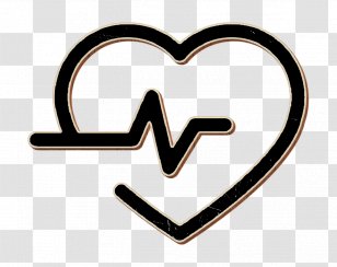 Health Icon Medical Lifeline In A Heart Outline - Text - Logo Symbol Transparent PNG
