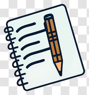Notepad - Spiral Notebook And Pencil Illustration For Writing Transparent PNG