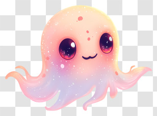 Fluffy Ghost - Cute Jellyfish Transparent PNG