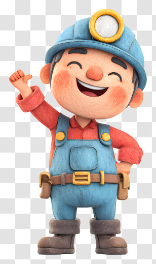 Miner Feeling Happy - Happy Worker With Helmet Transparent PNG
