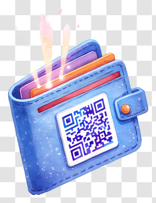 Mobile Wallet Icon - Blue Wallet Icon With QR Code Transparent PNG