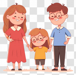 Happy Family - Happy Cartoon Family Transparent PNG