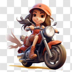 National Motorcycle Ride Day - Girl Riding Motorcycle Transparent PNG