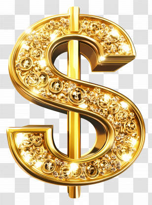 Golden Dollar Sign - Golden Dollar Sign Symbol Transparent PNG