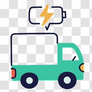 Electric Car - Green Electric Truck With Battery Icon Transparent PNG