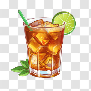 Ice Tea
 - Refreshing Iced Drink With Lime And Mint Transparent PNG