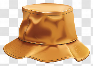 Bucket Hat - Stylish Gold Bucket Hat Transparent PNG