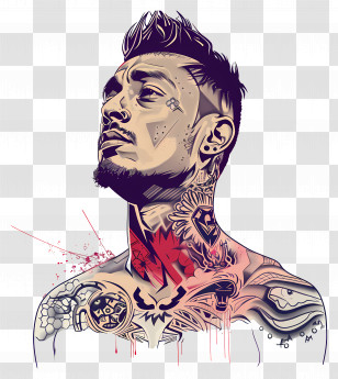 Paolo Guerrero - Tattooed Man Portrait Drawing Transparent PNG