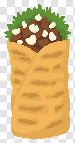 Shawarma Wrap - Hearty Meat Wrap With Greens Transparent PNG