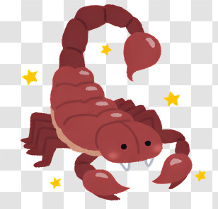 Icon - Red Scorpion With Stars Transparent PNG