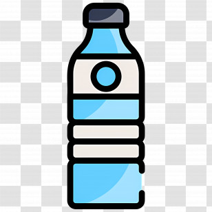 Water Bottle - Illustrated Plastic Water Bottle Transparent PNG