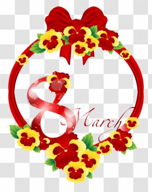 International Womens Day March 8 Woman Valentines - Floral Design - Women's Holiday Elements Transparent PNG
