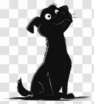 Dog - Happy Dog Silhouette Transparent PNG