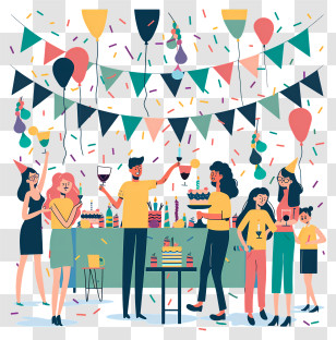 Birthday Party - Colorful Party Celebration Transparent PNG