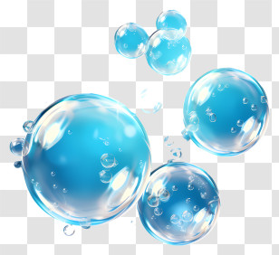 Soap Foam Bubbles - Blue Floating Bubbles In Transparent Design Transparent PNG