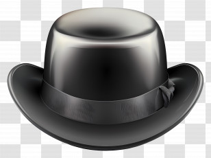 Derby Hat - Black Bowler Hat Transparent PNG