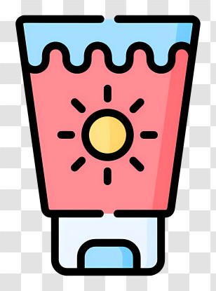 Sunscreen - Sunscreen Tube With Sun Icon Transparent PNG