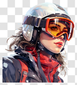 Ski Goggles - Woman In Helmet And Goggles Transparent PNG