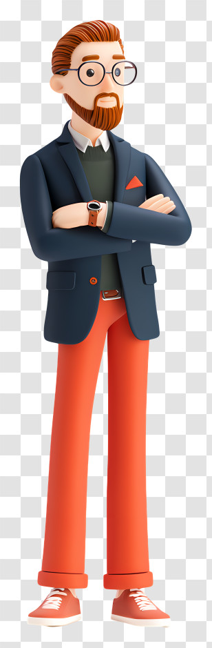 3d Male Avatar - Stylish Man In Suit Cartoon Transparent PNG