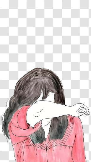 Woman - Girl Dabbing In Red Shirt Transparent PNG