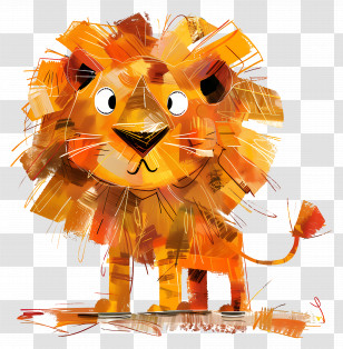 Cartoon Lion - Colorful Cartoon Lion Illustration For Children Transparent PNG