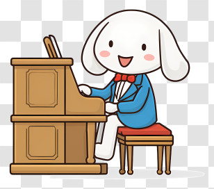 Cinnamoroll Playing Piano - Rabbit Playing Piano Transparent PNG