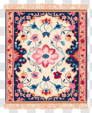 Prayer Rug - Colorful Floral Pattern Carpet Transparent PNG