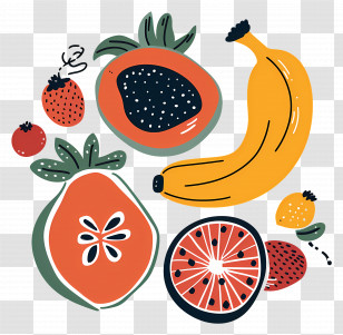 Fruits - Fruits In Hand-Drawn Cartoon Illustration Transparent PNG